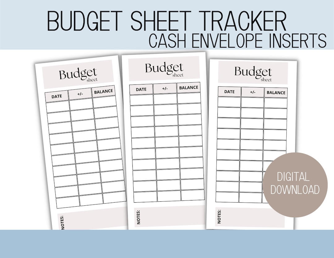 Budget Tracker Cash Envelope Inserts Budget Binder Cash Stuffing 3x6in ...
