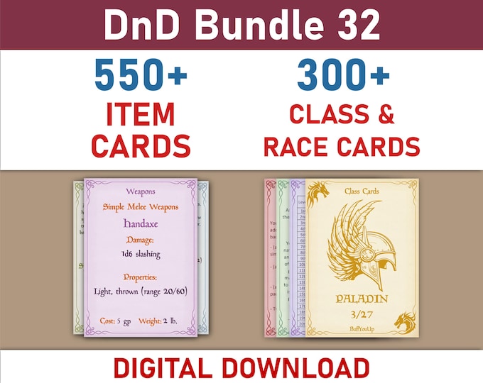 Class & Race Cards and Item Cards Bundle (SRD5.1)