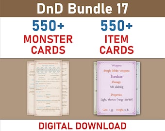 Monster Cards and Item Cards Bundle (SRD5.1)
