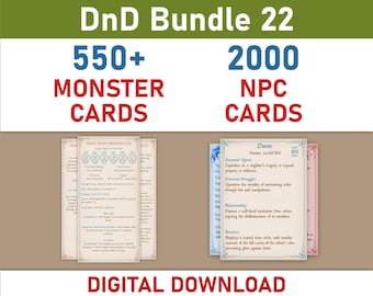 Monster Cards and NPC Cards Bundle (SRD5.1)