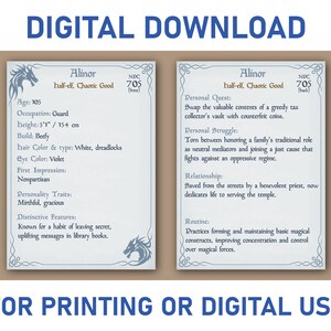Dnd NPC Cards Digital Download, Printable Dnd NPC Cards Bundle ...