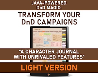 Diario de personajes digital de DnD 5.ª edición: Hojas automatizadas y cartas de hechizo (versión LIGHT) (descarga digital)