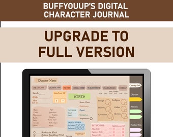 Upgrade to Full Version of BuffYouUp's Digital Character Journal for Dungeons and Dragons 5E