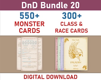 Monster Cards and Class & Race Cards Bundle (SRD5.1)