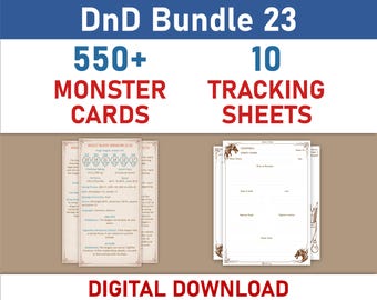 Monster Cards and Tracking Sheets Bundle (SRD5.1)
