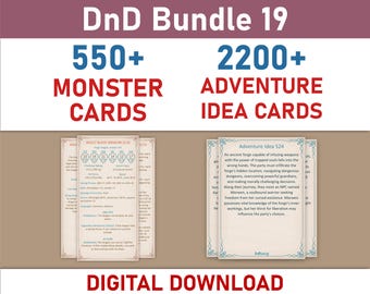 Monster Cards and Adventure Idea Cards Bundle (SRD5.1)