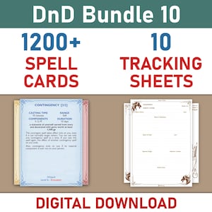 Dungeons and Dragons Spell Cards & Tracking Sheets Bundle (Digital Download)