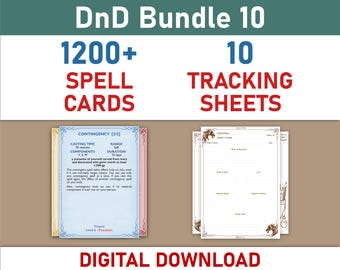 Spell Cards and Tracking Sheets Bundle (SRD5.1)