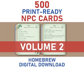 BuffYouUp's Homebrew Printable NPC Cards Bundle - Volume 1