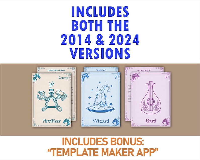 Paquete de cartas de hechizos para D&D 5e: Más de 1200 cartas imprimibles (descarga digital) imagen 2