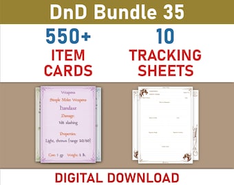 Tracking Sheets and Item Cards Bundle (SRD5.1)