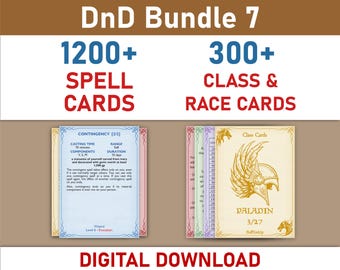 Spell Cards and Class & Race Cards Bundle (SRD5.1)