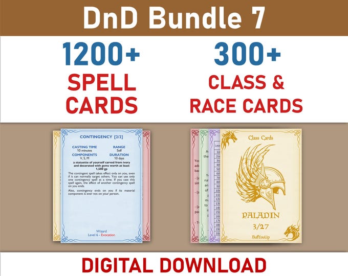 Spell Cards and Class & Race Cards Bundle (SRD5.1)
