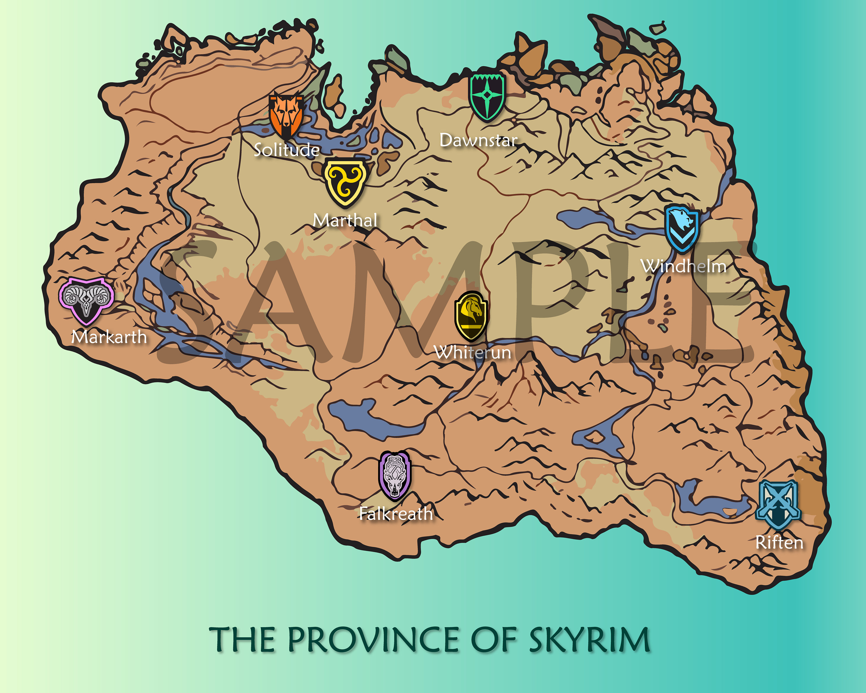 SKYRIM MAP in SVG Format Digital Download Elder Scrolls Etsy