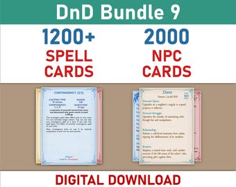 Spell Cards and NPC Cards Bundle (SRD5.1)
