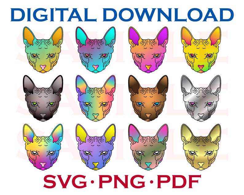 SPHYNX CAT Svg Png Pdf Sphynx Svg Files for Cricut and Decal Etsy Israel