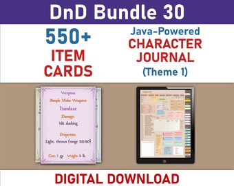 Item Cards and Digital Character Journal Cards