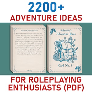 Download digitale di DnD Adventure Ideas, pacchetto di carte DnD Quest stampabili, Dungeons and Dragons Dungeon Master Tools, DnD Campaign Ideas