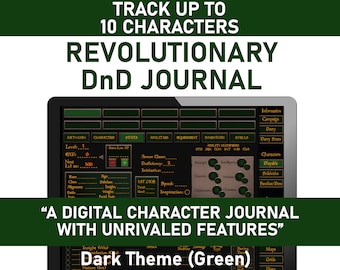 DnD 5e Digital Character Journal: Tracker, Planner, Spell Cards (Digital Download)