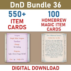 DnD Item & Magic Cards Bundle: Homebrew DM Tools (Digital Download)