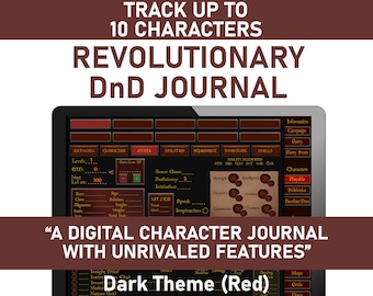 Digital DnD Character Journal: RPG 5e Campaign Planner (Digital Download)