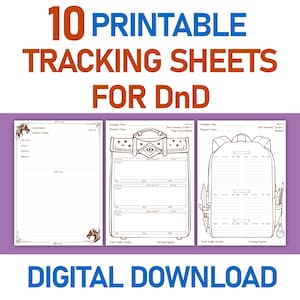 Druckbare Tracking-Blätter für DnD, Dungeons and Dragons Session Tracker, Aufgaben Tracker, NPC Tracker, Grid Sheet, Standort Tracker, Journal