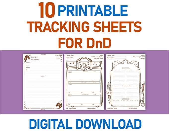 Printable Tracking Sheets for DnD