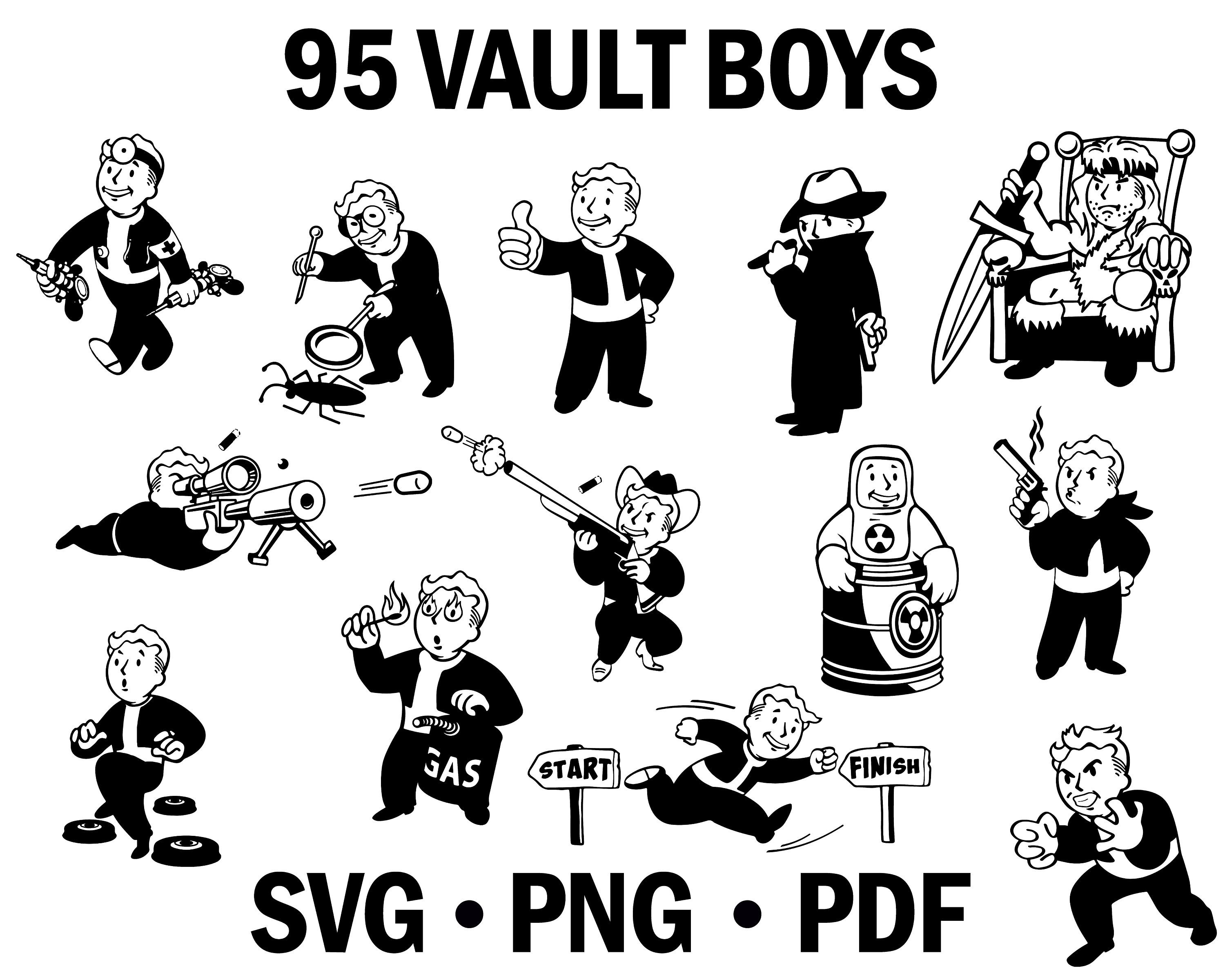 15 Fallout Perks SVG Bundle great for Cricut (Instant Download) 