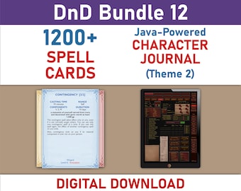 Spell Cards and Digital Character Journal (Theme 2) Bundle (SRD5.1)
