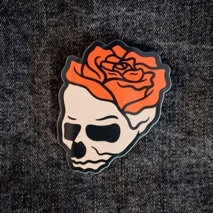 Rose Skull Sticker 2,8"x10"