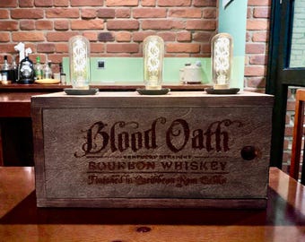 Blood Oath Bourbon Whiskey Storage Box Lamp