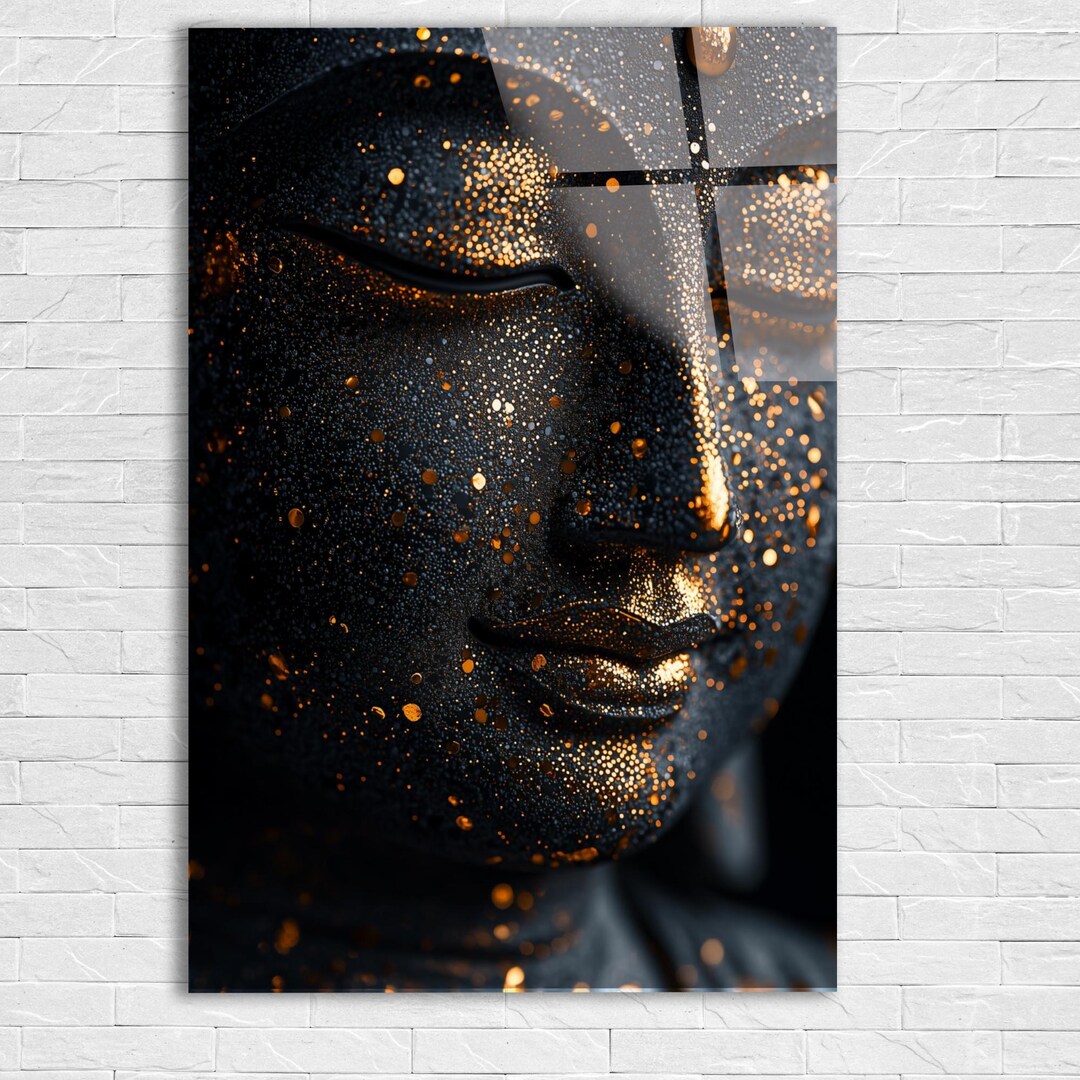 Gold Buddha Tempered Glass Wall Art: Spiritual Zen Decor - Etsy
