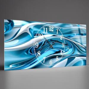 Tempered Glass Abstract Wall Clock, Abstract Style Tempered Glass Wall Clock, Housewarming Gift,Unique Home Decor extra large clock