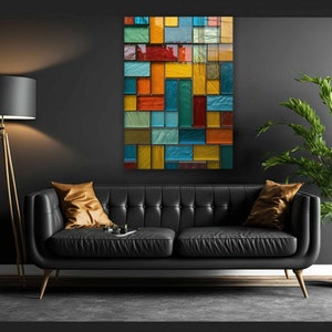 Colorful Tempered Glass Wall Art Stained Glass Panoramic Wall Art Tempered Glass Backsplash Extra Large Wall Art Wall Art for Mom