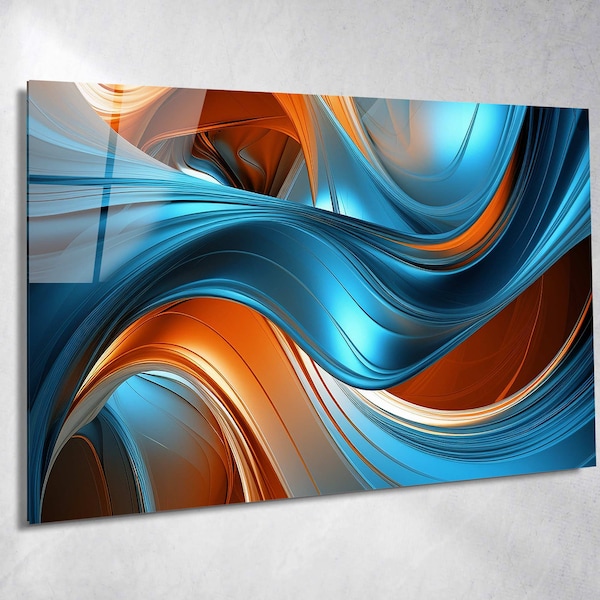 Colourful Tempered Glass Wall Art abstract,Panoramic wall Art,Extra large Wall Art,houeswarming gift,Office gift,Modern Wall hanging