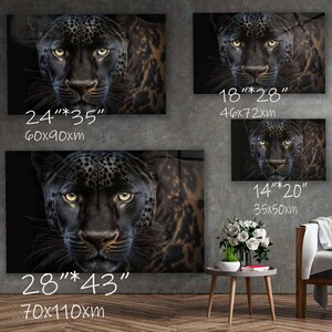Tempered Glass Panther Wall Art, Masculine Home Decor image 6