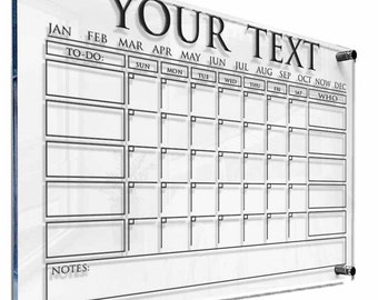 Large Acrylic Calendar Personalized, Dry Erase Monthly Acrylic Wall Calendar, Minimalist Wall Calendar, for Kitchen, Office or Mudroom