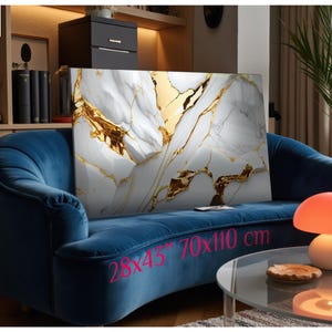 Gold Marble Tempered Glass Wall Art, Modern Luxury Decor - Etsy
