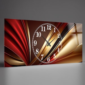 Tempered Glass Abstract Wall Clock, Abstract Style Tempered Glass Wall Clock, Housewarming Gift,Unique Home Decor extra large clock