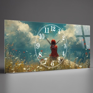 Tempered Glass Wall Clock Landscape, Tempered Glass Wall Nature, Housewarming Gift,Unique Home Decor extra large clock