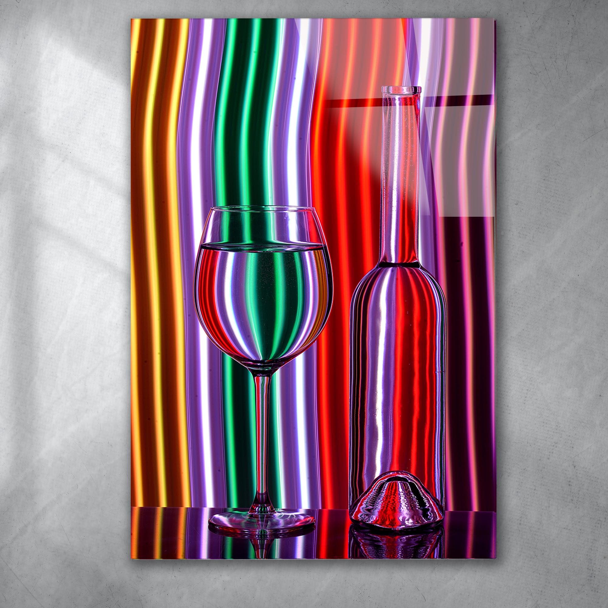 Colourful Tempered Glass Wall Art abstract,Panoramic wall Art,Extra large Wall Art,houeswarming gift,Office gift,Modern Wall hanging