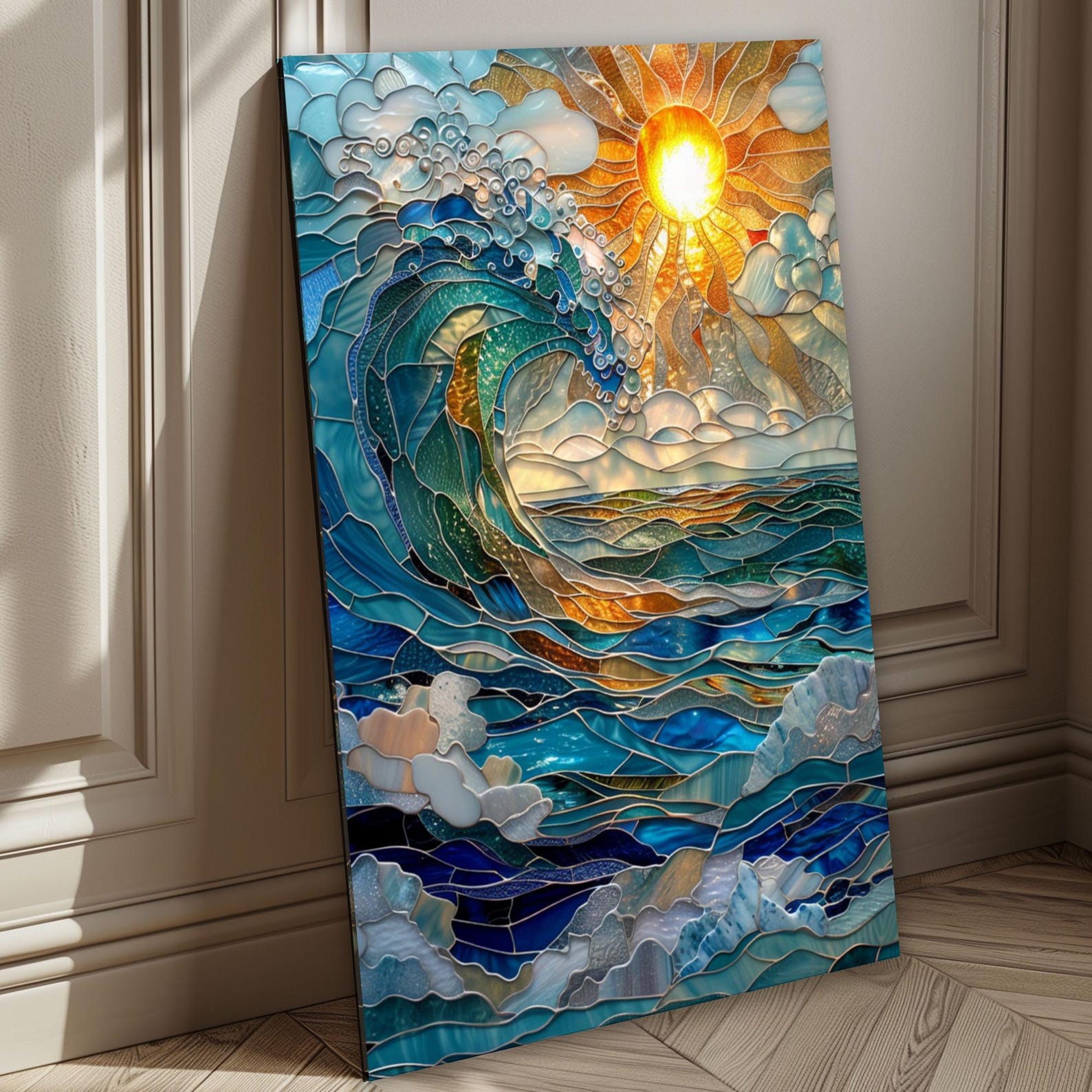Tempered Glass Wall Art Extra Large Ocean Wave Wall Art