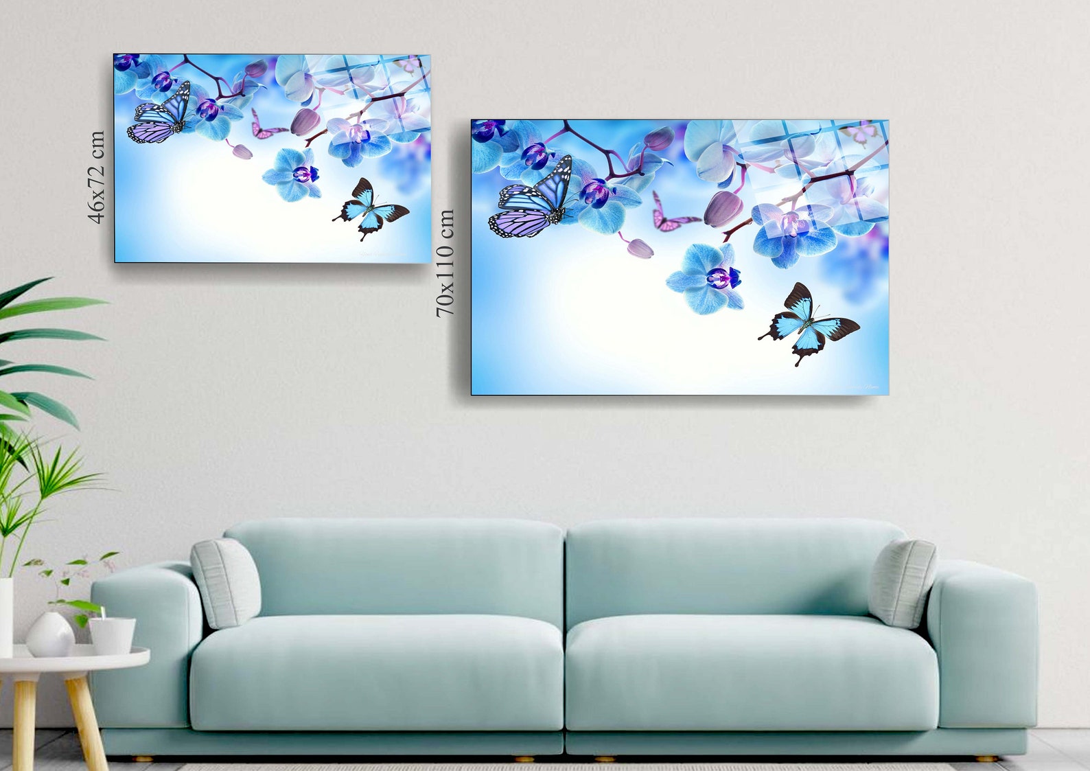 Tempered Glass Wall Art Abstract Butterfly Orchid Wall Hanging Etsy