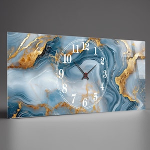 Tempered Glass Abstract Wall Clock, Abstract Style Tempered Glass Wall Clock, Housewarming Gift,Unique Home Decor extra large clock