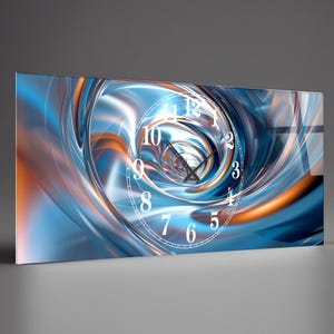 Tempered Glass Abstract Wall Clock, Abstract Style Tempered Glass Wall Clock, Housewarming Gift,Unique Home Decor extra large clock