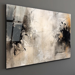 Tempered Glass Wall Art, Wabi Sabi Wall Art Prints Brown ,Extra Large Triptych, Japanese Decor