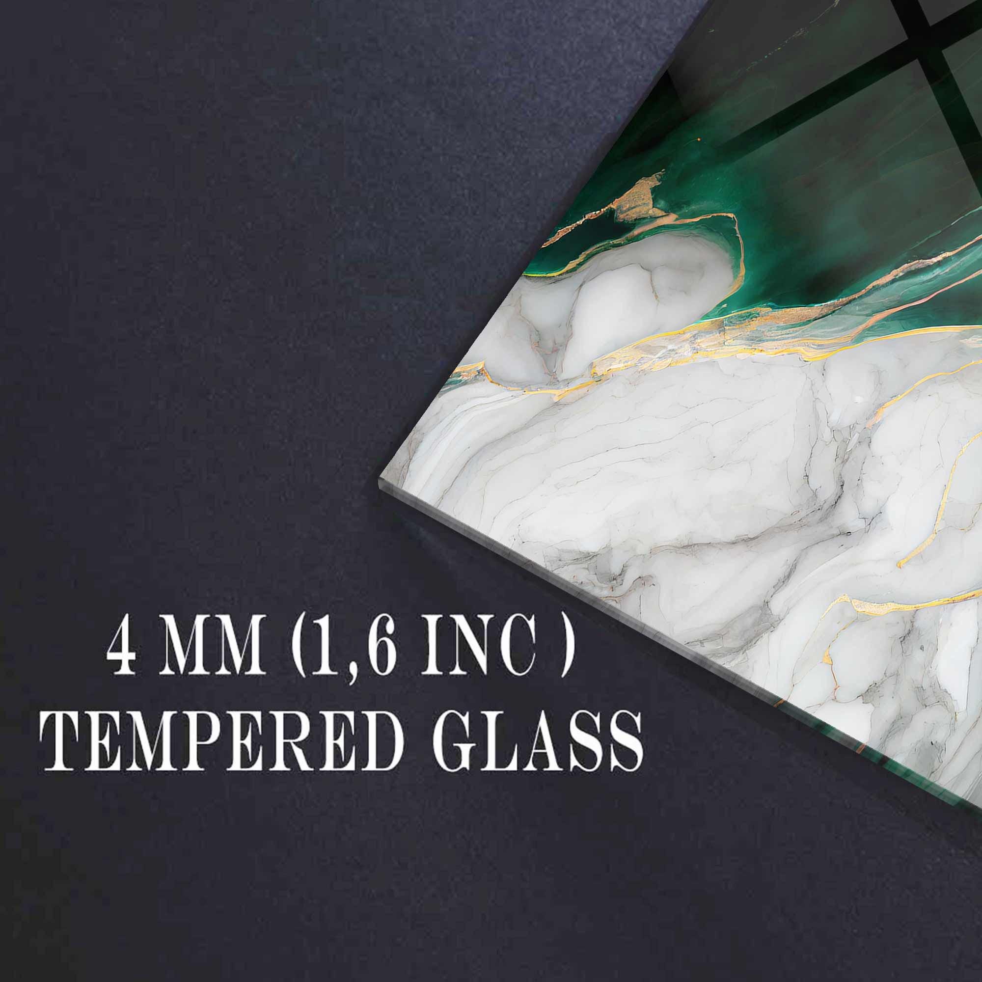 Green White Marble Tempered Glass Wall Art: Modern Home Decor - Etsy