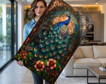 Joan Baker Designs “ Tiffany Cats” Stained Glass Window Art