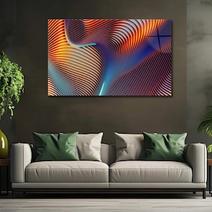 Purple Abstract Tempered Glass Wall Art Panoramic Wall Art Tempered Glass Backsplash Extra Large Wall Art Wall Art for Mom Wall decor