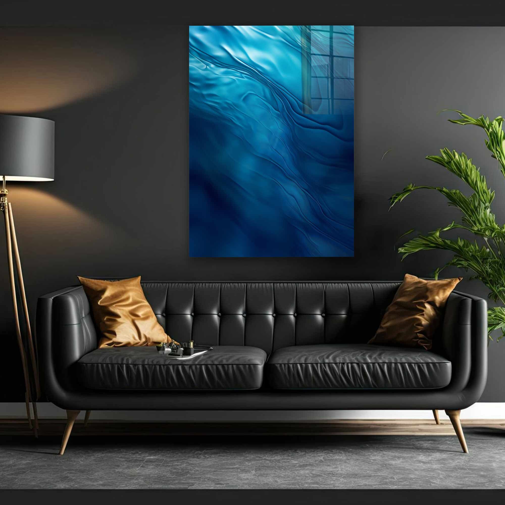 Ocean Waves Tempered Glass Wall Art Abstract,panoramic Wall Art,extra